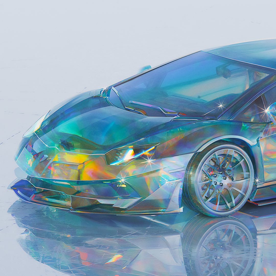 pinkliquidgold's tweet photo. Crystalghini Carriage #cryptocurrency #cyptoart #nftcollector #NFTartists #NFTdrop #blender3d #NFTs #typedesign https://t.co/vjT7Tw2bYn