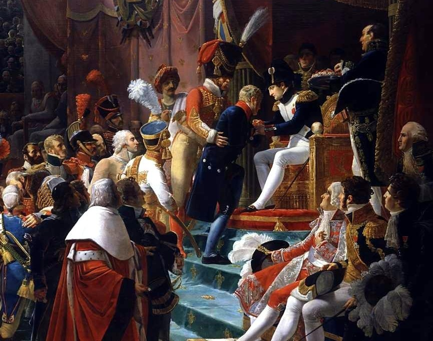 “Men will risk their lives, even die, for ribbons.” ~ Napoleon Bonaparte

[Jean Baptiste Debret, 'The First Distribution of Crosses of the Legion of Honour in the Church of the Invalides, 14th July 1804' (painted in 1812)]