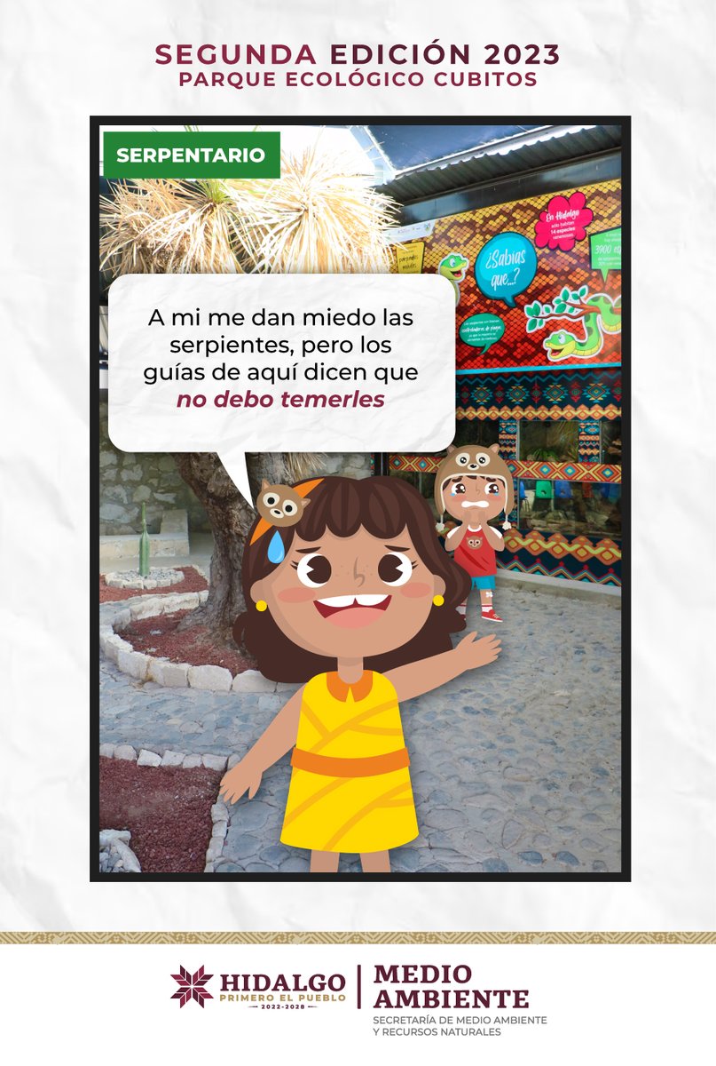 medioambiente_H's tweet photo. Xóchitl y Tonatiuh están de vuelta con más aventuras por el #PEC🌈✨️
Esta ocasión, en #HoraDeAprender, conoceremos con ellos la importancia de las serpientes🐍 y su conservación.
Ambos aprendieron y perdieron el miedo ¿y tú?🌿 https://t.co/hH6xRrJpYa