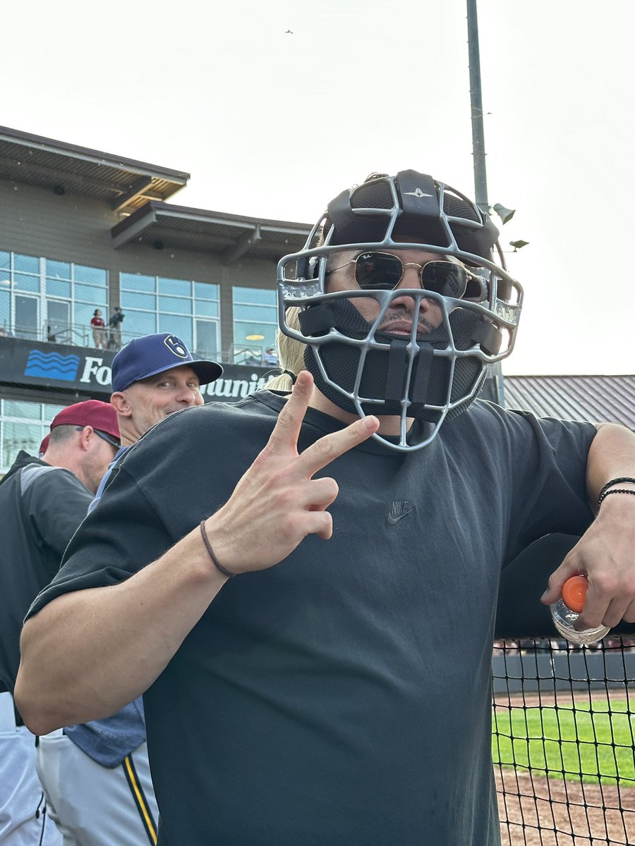 TimberRattlers's tweet photo. Precious cargo in the dugout tonight 😎 https://t.co/G982CqvB15