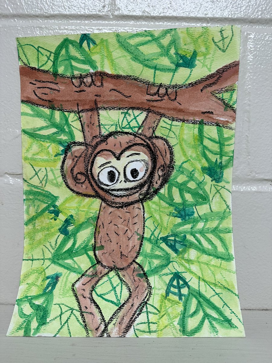 CentralRCDSB's tweet photo. Spied these monkeys on my way through the halls today. Aren’t they wonderful?! The anemone blooms in the garden boxes are pretty spectacular as well. @RCDSB #inspiredlearning #RCDSBArts #growhappiness https://t.co/EOx7PBDOvM