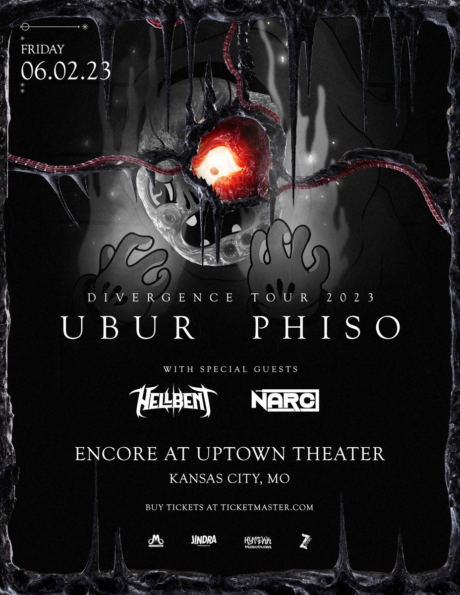 ZOOKSProduction's tweet image. ✅ TONIGHT IN KC ✅
.
Join us for an evening with Ubur and Phiso’s “Divergence Tour” at Encore! ⭐️
.
Support by Hellbent &amp;amp; Narc! Doors at 9:30! ⏰🎚️
.
Tickets: bit.ly/UburZOOKS 🎟️