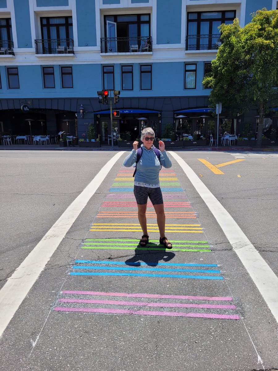 Rainbow crossing in Sausalito.
Happy Pride Month!

#Sausalito #california #USA 
#PrideMonth #Pride
#PrideMonth2023 
#travelogue #TravelInspiration 
#book #comingsoon  #WritingCommmunity 
#readercommunity #nonfiction 
#traveltheworld