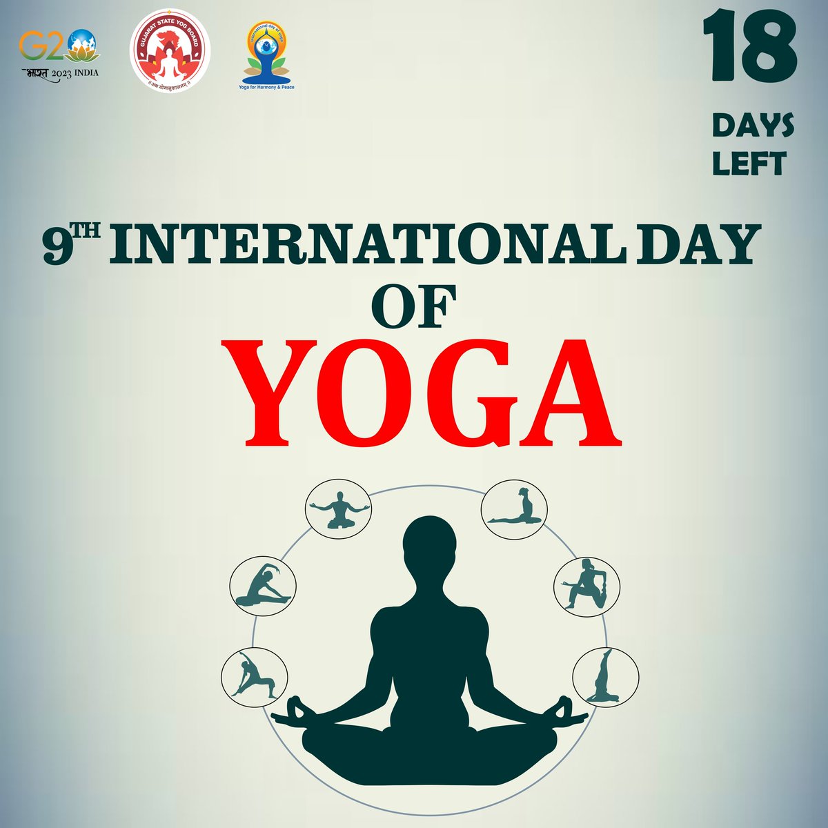 International day of Yoga 2023
Count down started
18 Days left only 

#IDY2023Countdown #GujaratStateYogBoard #yoga #yogaflow #yogapractice #Gujarat #yogabenefits #IDY2023 #yogapose #technique #parsvabakasana #yogafit #instayoga #yogaplay #photobomb #ekapadakoundinyasana…