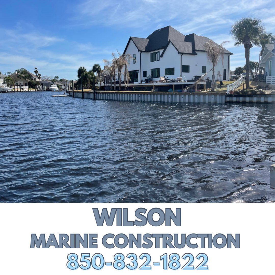 Do you or someone you know need a new #seawall? Tag them here! ⬇️

We can evaluate your property and give you an estimate!

📲 850-832-1822

.
.
.
#wilsonmarineconstruction #seawalls #docks #boathouses #marineconstruction #boatlifts #panamacitybeach #pilings #NWFL