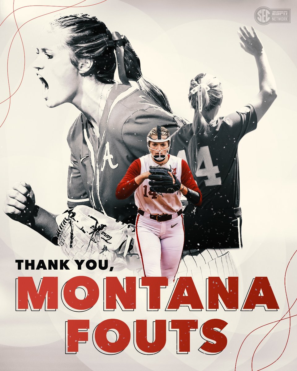 SEC Network (@secnetwork) on Twitter photo One of the greatest athletes in Alabama history ๐
<a href="/MontanaFouts/">Montana Fouts</a> | <a href="/AlabamaSB/">Alabama Softball</a> One of the greatest athletes in Alabama history ๐
<a href="/MontanaFouts/">Montana Fouts</a> | <a href="/AlabamaSB/">Alabama Softball</a>