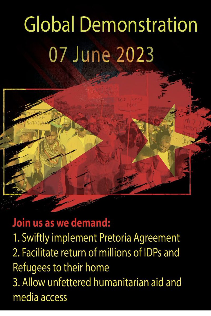 In Solidarity with #Tigray Internally Displaced People protest in Tigray let’s echo their message to the world.,Global Demonstrations Against ongoing #TigrayGenocide