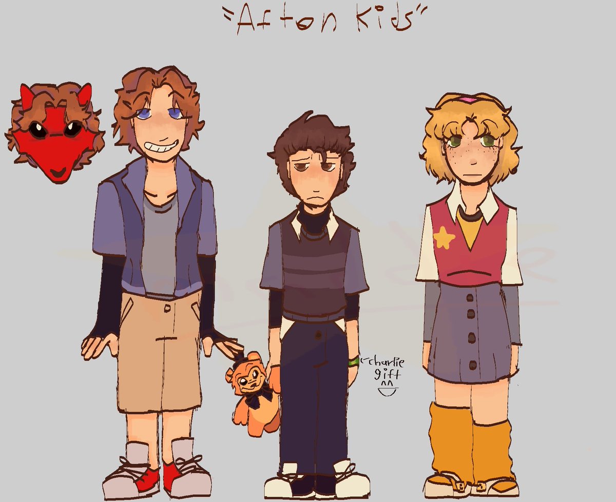 Afton kids redesing #THOFM #thehouseofmemories #fnafau #fnafart #fnaf #michaelafton #evanafton #elizabethafton #aftonfamily