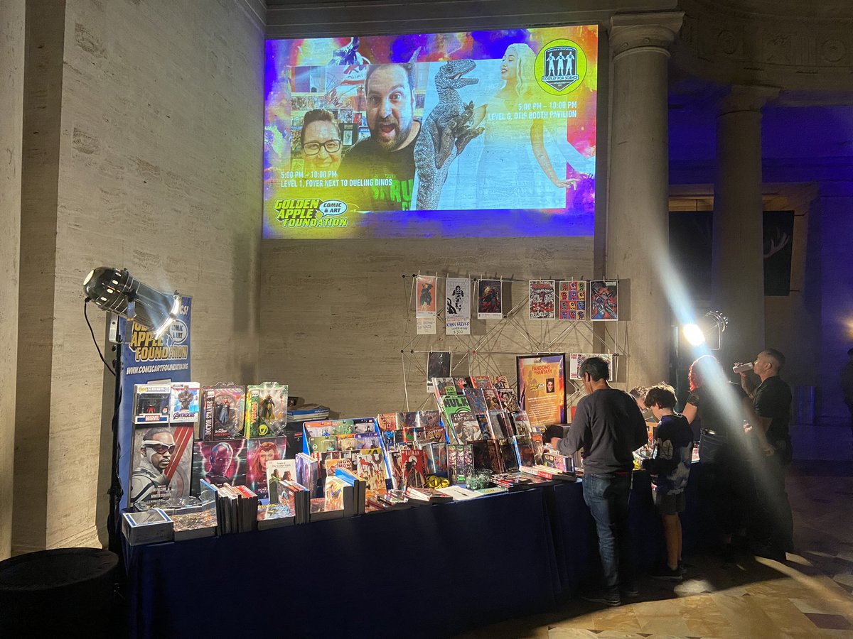 GAppleCAF's tweet photo. We are here at @NHMLA and set up with @Marvel and @ImageComics artist @Koblish come on down to #firstfridays https://t.co/xROoJOTrJv