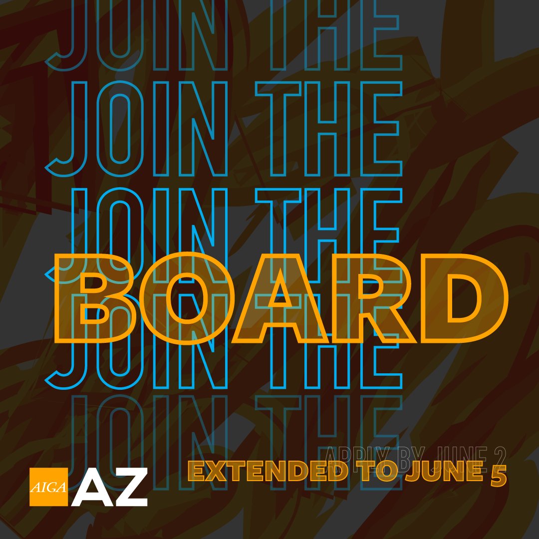 Ok ok this one is for you alllllll my procrastinators out there, we are extending the deadline for board member applications to EOD Monday. Get those applications in ASAP! loom.ly/TIIK9KY

#aiga #aigaaz #creative #jointheboard