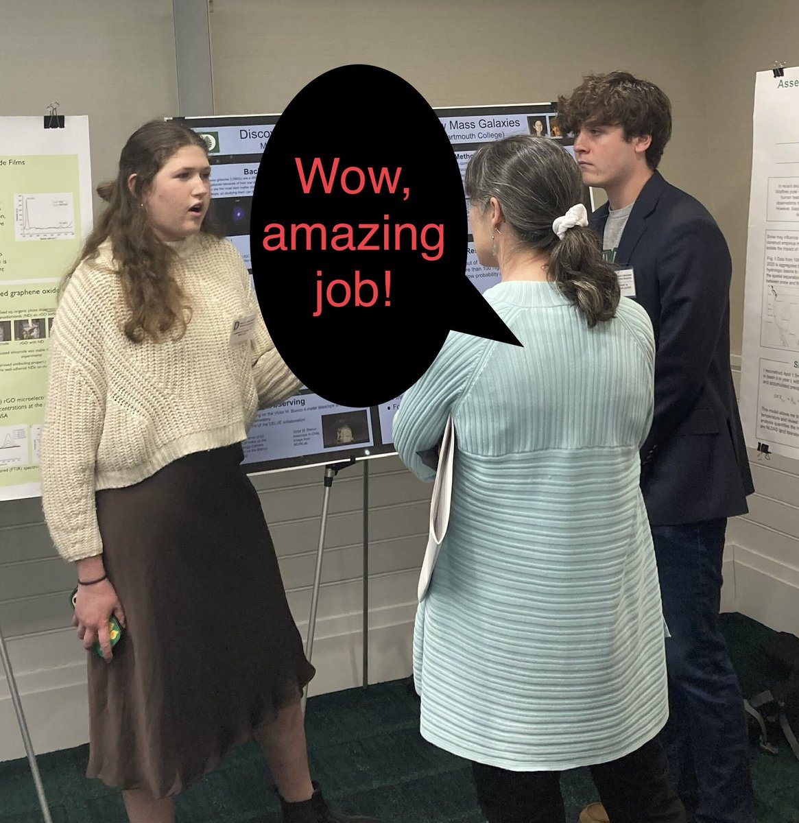 bmutlupakdil's tweet photo. Undergraduate researchers in my group at @dartmouth are on a roll, doing amazing science. Ella Marin is now in Chile, observing with #DECam for the #DELVE Survey 🔭 Last week, Madeleine Saraisky and Bo Farnell presented an amazing poster at a science symposium. #proudPI https://t.co/W7N0bleK6b