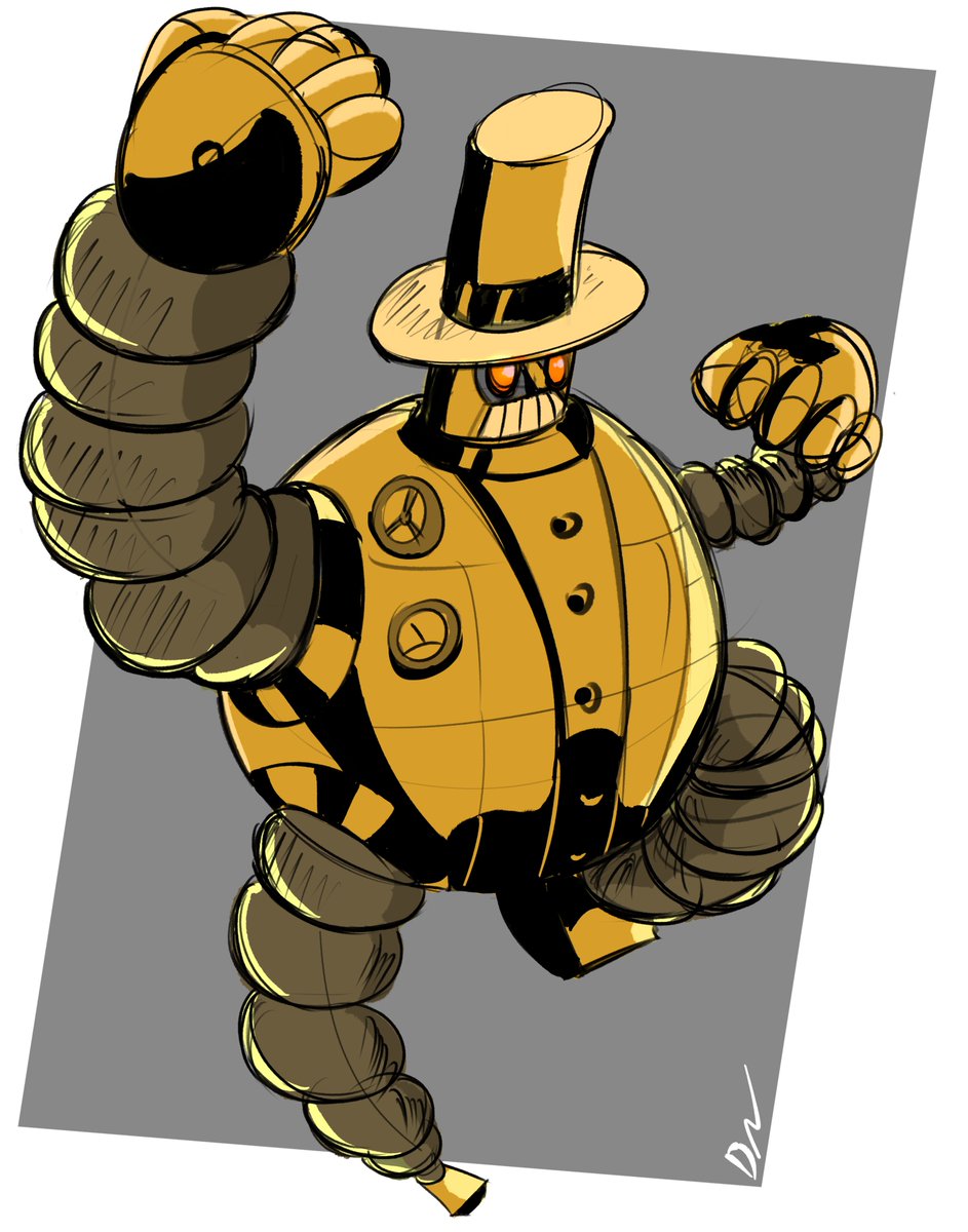 I like the dapper steampunk robot from Genndy's new show and I wanted to draw him. #UnicornWarriorsEternal #fanart