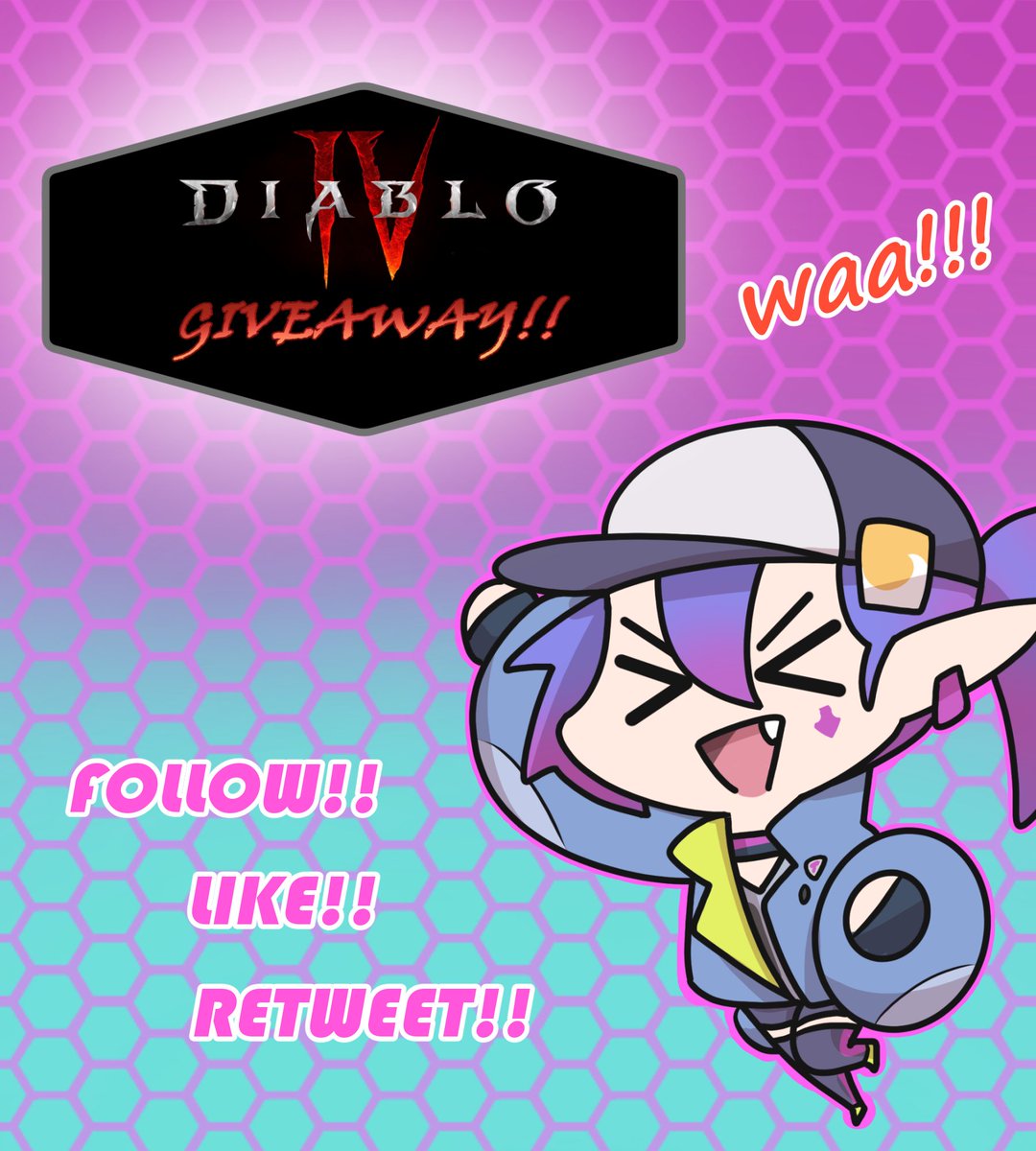 Diablo 4 Giveaway!!
1 copy for 1 winner!!!

To ENTER: Retweet, Like, &amp; Follow!  
winners will be picked on June 10!

#DiabloIV #GiveawayAlert #ENVtuber #Vtuber #VtuberTwP