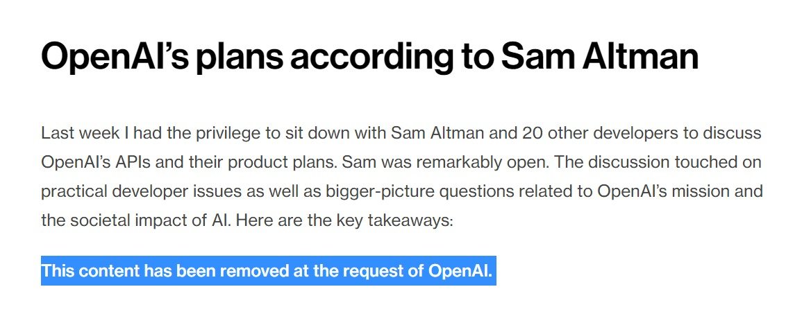 🚨🚨🚨🚨🚨🚨🚨🚨

deleted sam altman interview...  lots of alpha here...

wayback machine link --&gt; web.archive.org/web/2023053120…