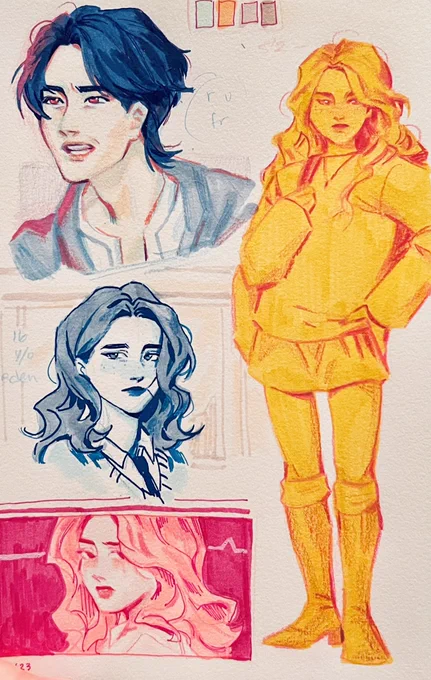 3 eden + 1 yuri = self indulgent sketchbook page