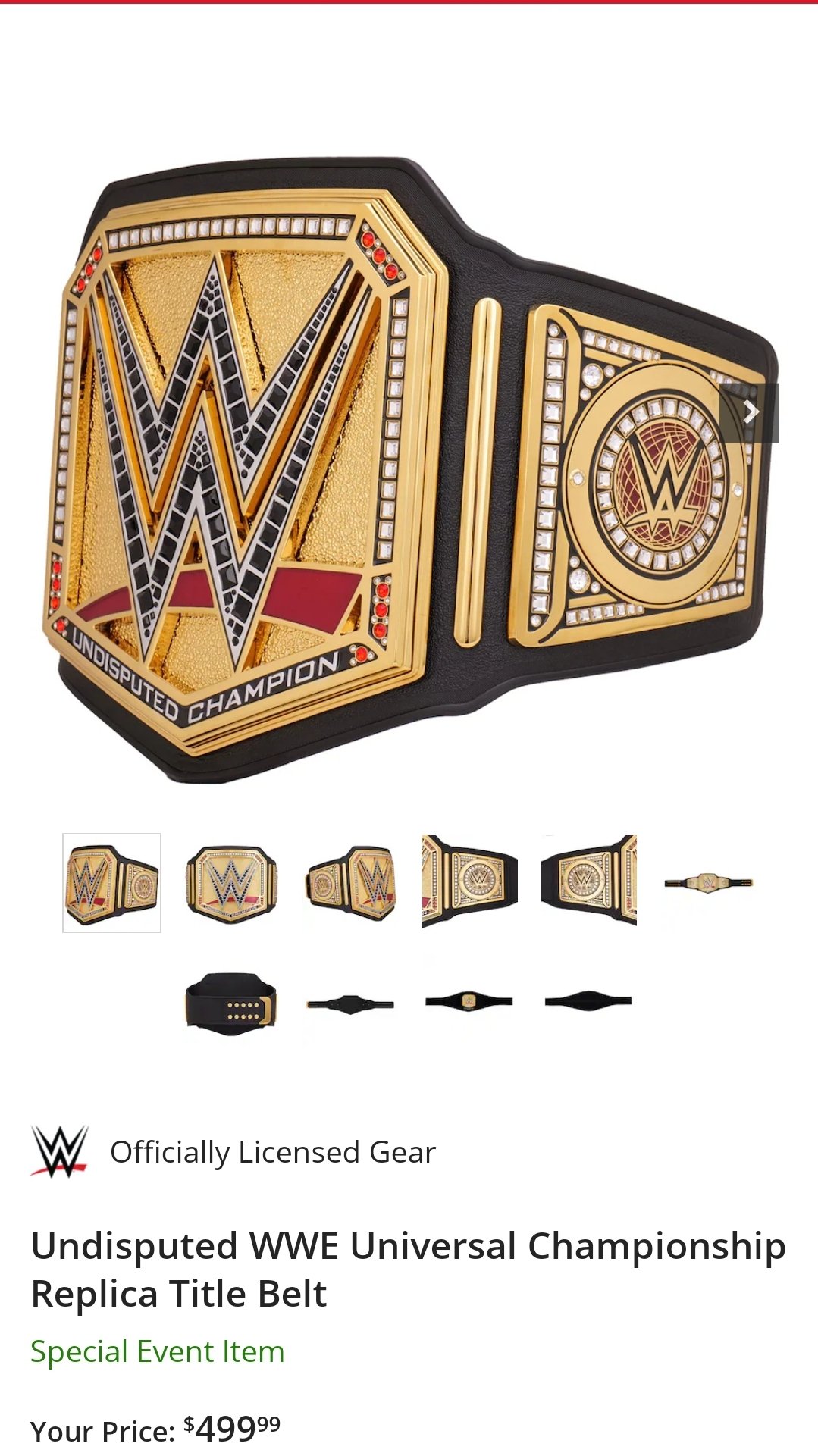 Undisputed WWE Universal Championship Replica Title Belt