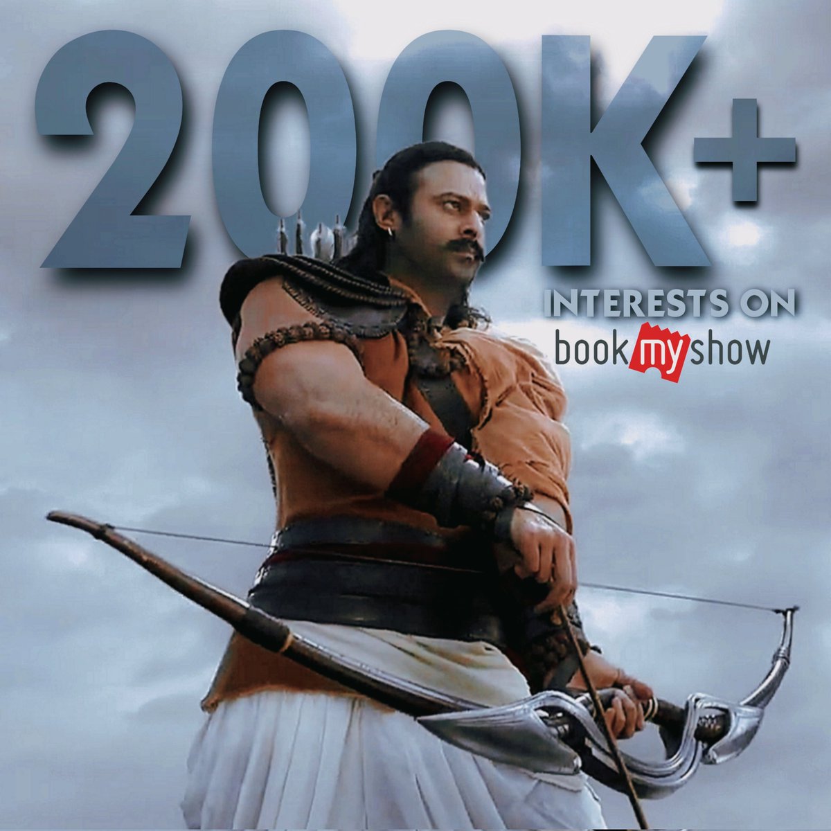 '200K MILESTONE' Alert for #Prabhas #Adipurush #BookMyShow Interests 💥💥

The next milestone will be 250K. Let's reach it quickly! ⏩

If you haven't already marked your interest, please go ahead and do so.

LINK: in.bookmyshow.com/movies/adipuru…