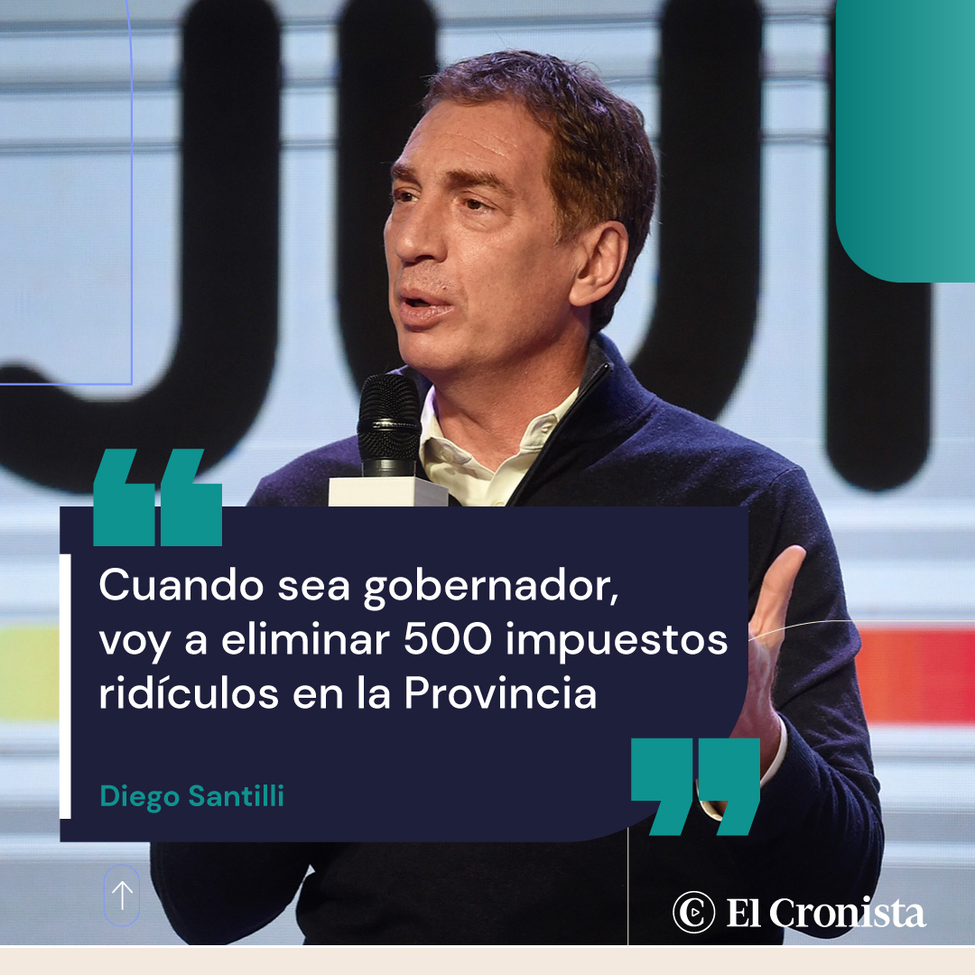 Cronistacom's tweet photo. Diego Santilli señaló que 'eliminará 500 impuestos', en caso de ser electo gobernador de la Provincia de Buenos Aires.

'Son tasas que arruinan a los que producen. En mi gobierno se terminan los impuestos que destruyen a las Pymes', indicó el diputado.

'Hay que poner en valor el aparato productivo y terminar con la burocracia, que le hace la vida imposible a los bonaerenses'.

📲 https://t.co/VPE9s9lfzS
