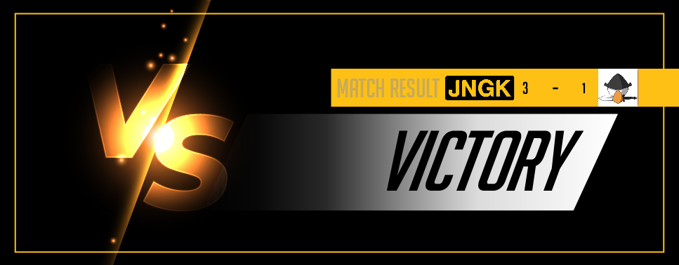 [Match Result]     
안녕하세요.  JNGK 입니다.   
6/2 오후 7시에 Duck 팀과 치른 2023 OWC Summer Series: Korea 경기에서 3 : 1로 승리하여 6/10 열리는 QUALIFIER MATCH에 참가하게 됬습니다.
응원해 주신 팬분들께 진심으로 감사드리며 돌아오는 대회에서 좋은 성적 낼 수 있게 노력하겠습니다.