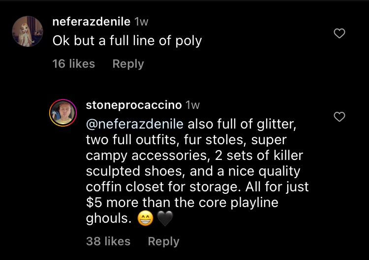 @trinityxanthony agreed fr. and this shady comment too???  hairplay is one of the biggest parts of a doll it is a completely validdddd complaint. the designs and literally everything else about these dolls r beautiful but why act like this is something silly to be upset at