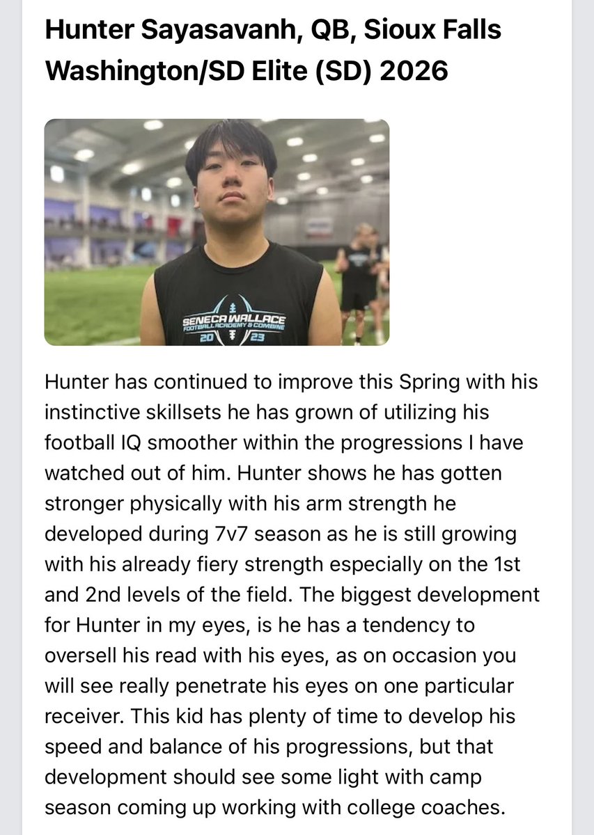 Thank you <a href="/NWahlScouting/">Nate Wahl</a> and <a href="/PrepRedzoneDAK/">Prep Redzone Dakotas</a> for the write up <a href="/SDElite_7v7/">SDElite7v7</a> @SFW_Football