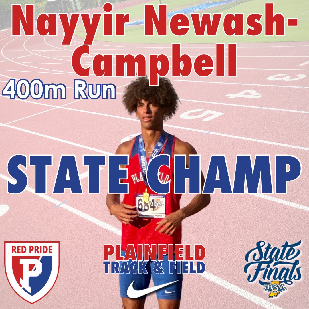 BACK to BACK State Champ and new State Meet record of 46.98 in 400m!