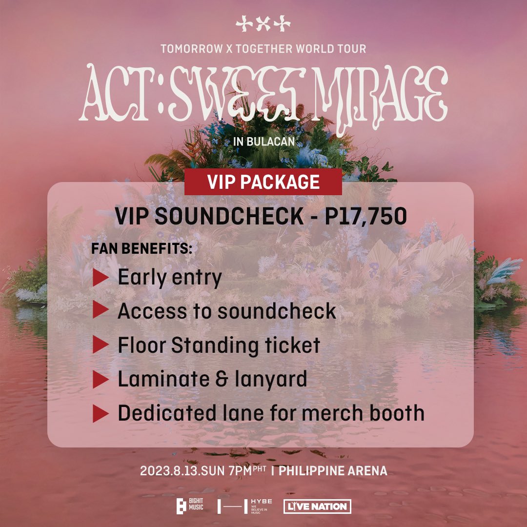 livenationph's tweet image. This is it, MOA! General Sale starts TODAY at 12pm! Online waiting room starts at 11:45AM. Tickets are available at smtickets.com and all SM Tickets outlets. More info at livenation.ph.

TOMORROW X TOGETHER WORLD TOUR &amp;lt;ACT : SWEET MIRAGE&amp;gt; IN BULACAN
📆August…