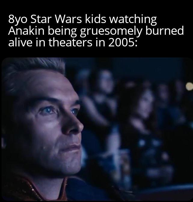 I was seven. I dressed up as luke. My brother dressed up as vader. We both cried lmao redd.it/13yviy0