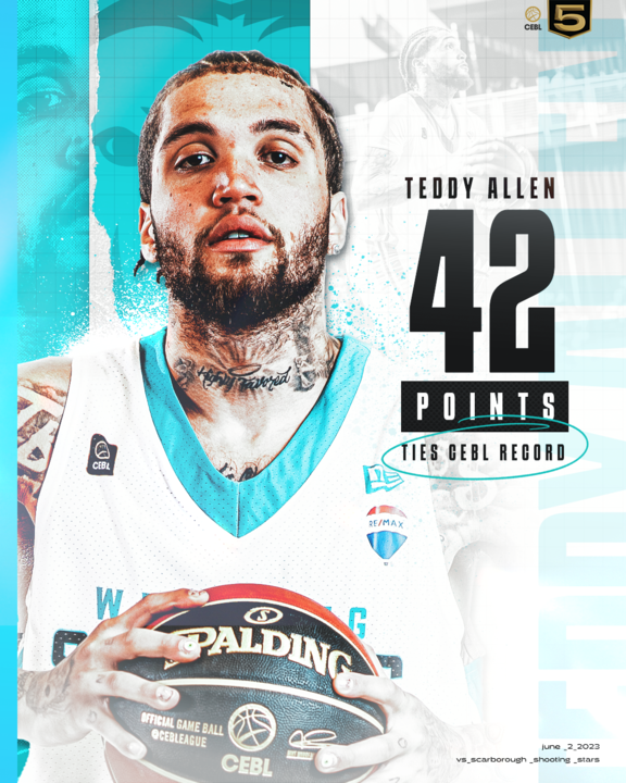 Franchise Player 🥶

Teddy Allen sets a franchise record & ties CEBL record for most points in a game 💪

#LetsBall