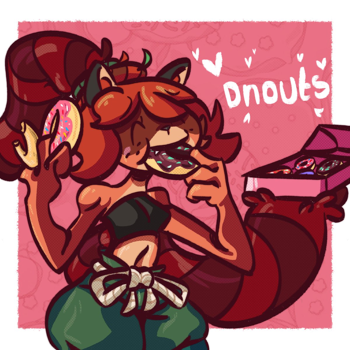 Today's the day 🍩🍩
And my lil Dnout enjoyer know it

#NationalDonutDay #DonutDay #furry #furryartist #ocart