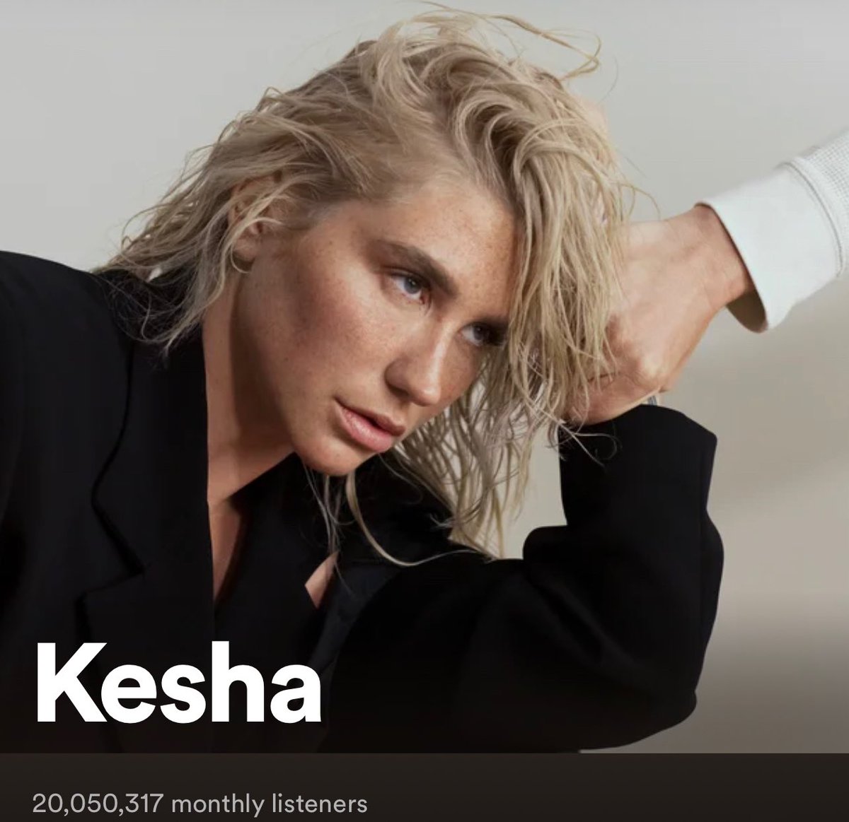 Kesha has now reached a new peak of 20,050,317 monthly Spotify listeners due to the release of #Gagorder