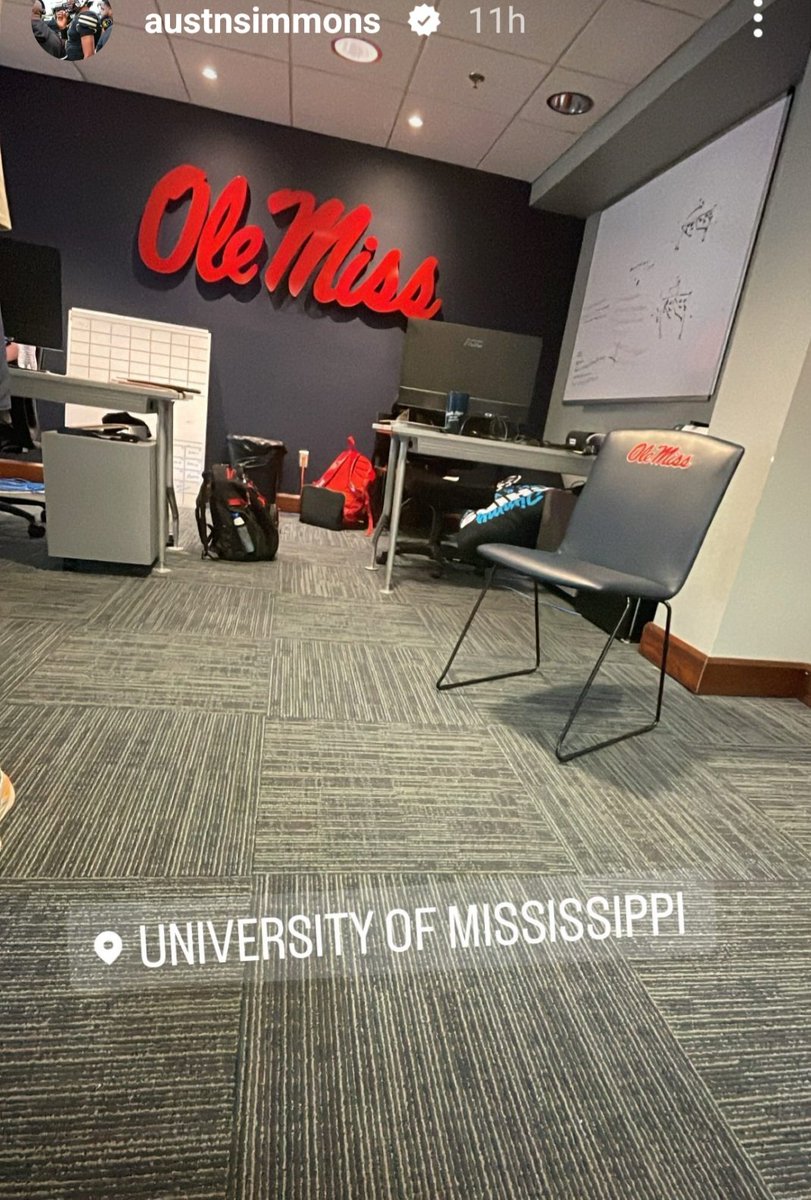 Florida quarterback commit Austin Simmons posting photos from his Ole Miss visit on his Instagram