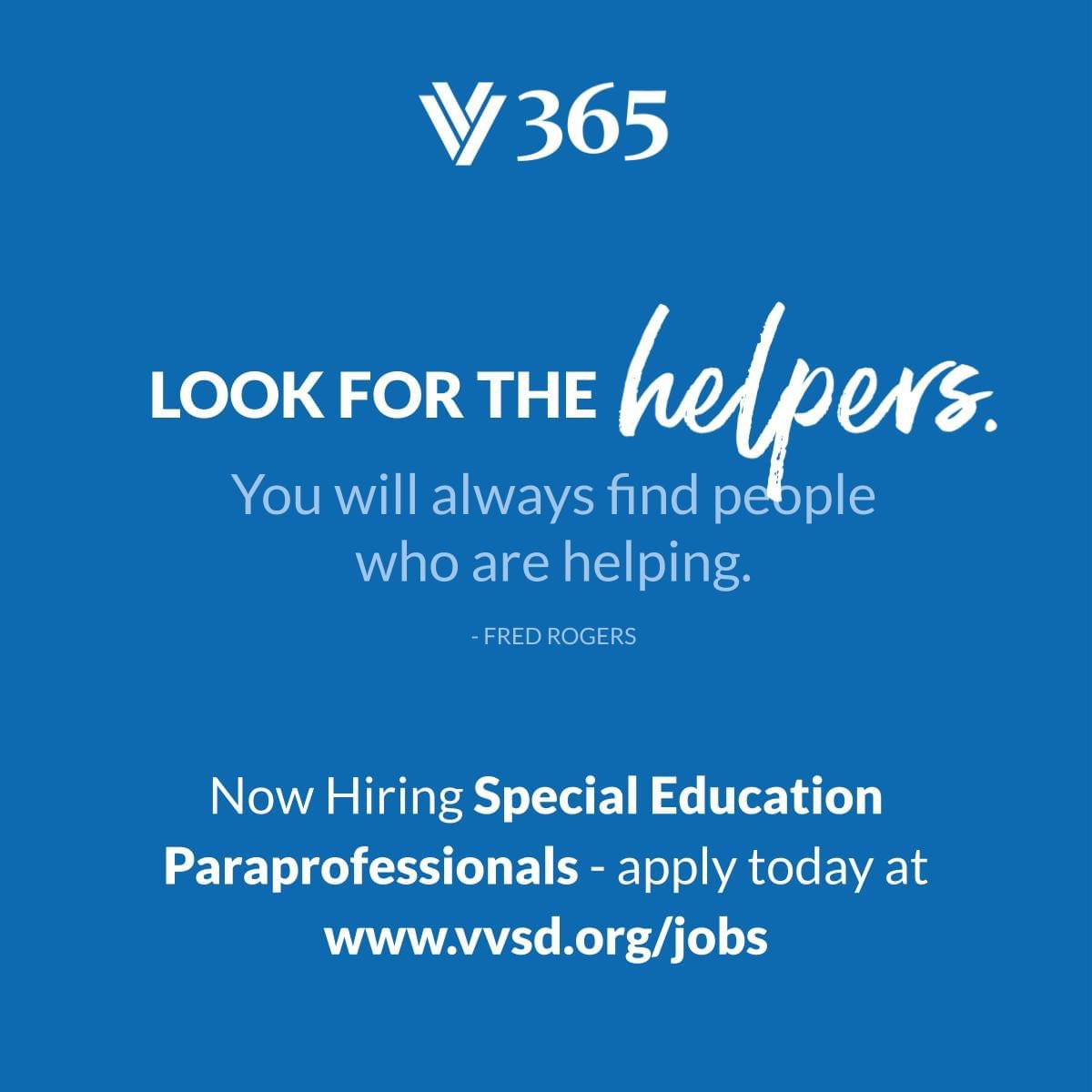 Join the team! Open positions district-wide for paraprofessionals.
¡Únete al equipo! Puestos vacantes en todo el distrito para paraprofesionales.
#EveryLearner365