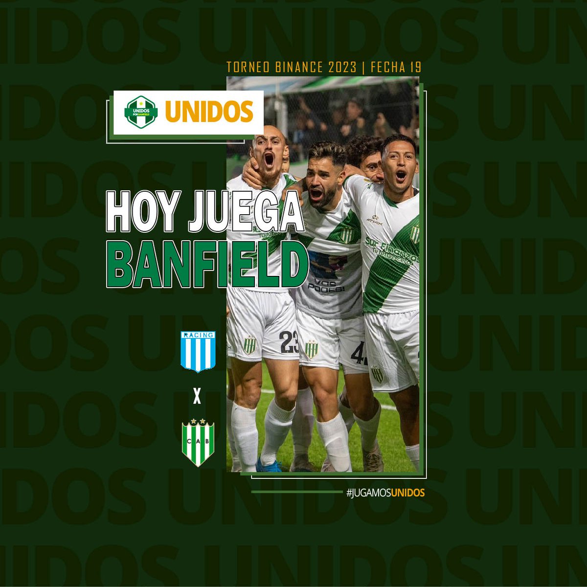 Unidosbanfield's tweet image. #Fecha19 | HOY JUEGA #BANFIELD 🤍💚

#Unidos🇳🇬