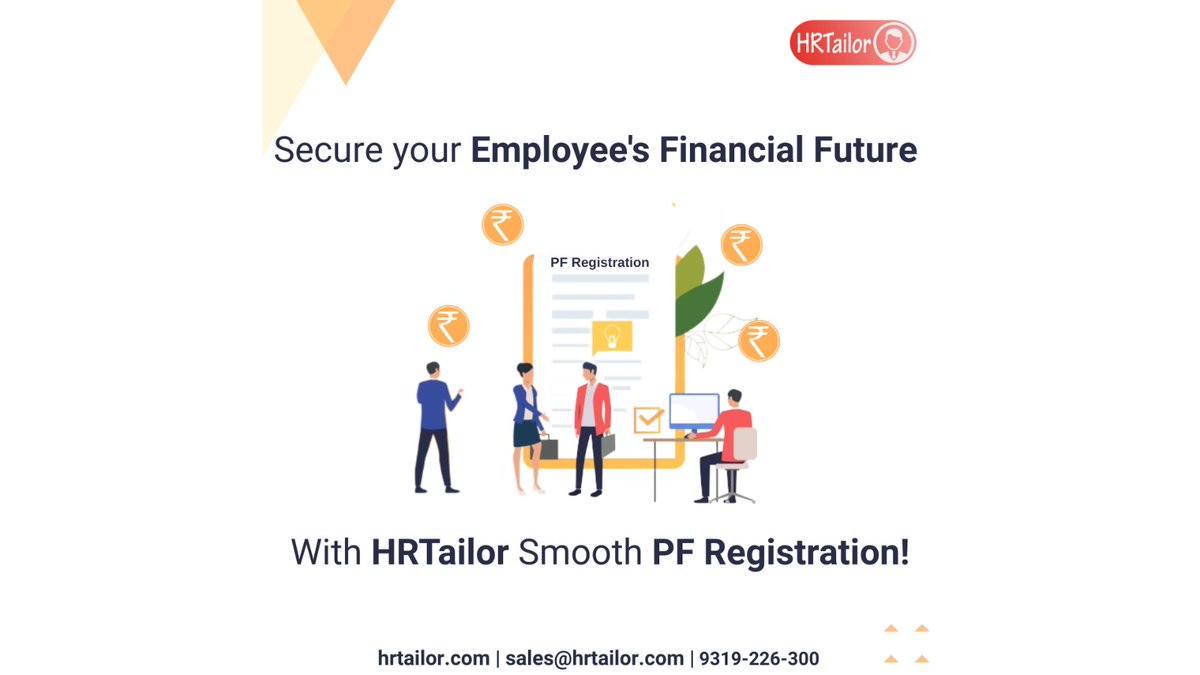 Need a Hassle-free way to Register for PF? Look no further! #HRTailor makes PF Registration a Breeze, Saving you Time and Effort

HRTailor.com | sales@hrtailor.com | 9319-226-300

#HRmodeON #hr #hrservices #hroutsourcing #hrsolutions #mumbai #saturday #PFRegistration