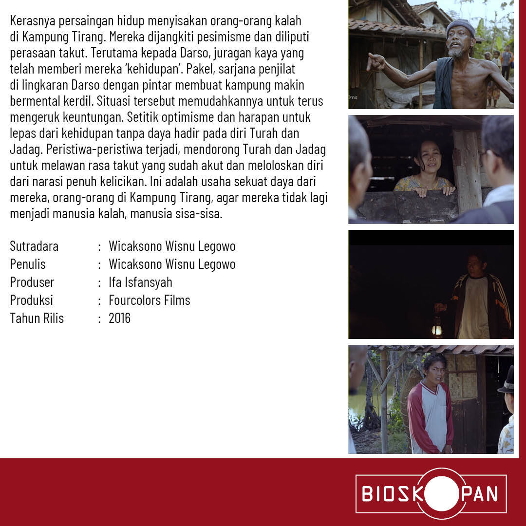 [<a href="/bioskopan/">Bioskopan</a> ] Dalam dialog berbahasa daerah yang jarang sekali didengar di film layar lebar pada tahun tersebut, Turah menjadi gebrakan yang segar. Kisahnya masih tetap menarik dinikmati di tahun ini!

Minggu, 4 Juni 2023 jam 16:00 dan Minggu, 18 Juni jam 19:30