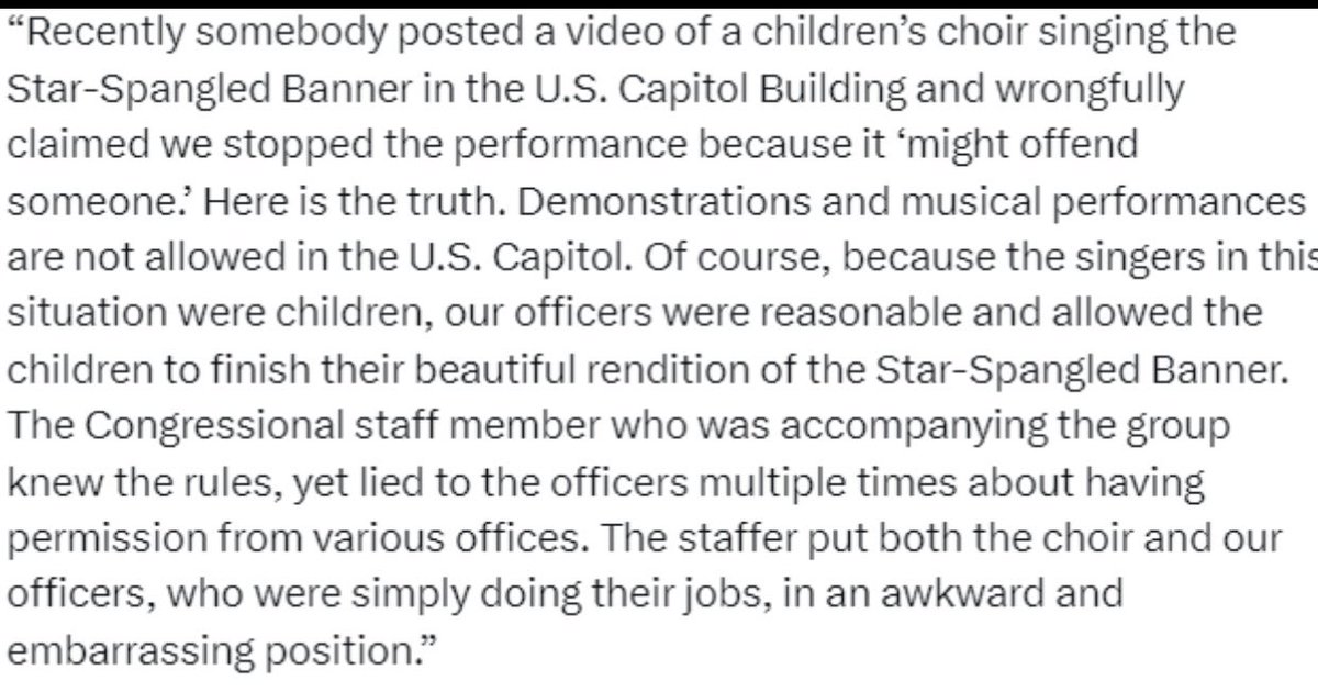 <a href="/RepMTG/">Rep. Marjorie Taylor Greene🇺🇸</a> Statement from Capitol Police: