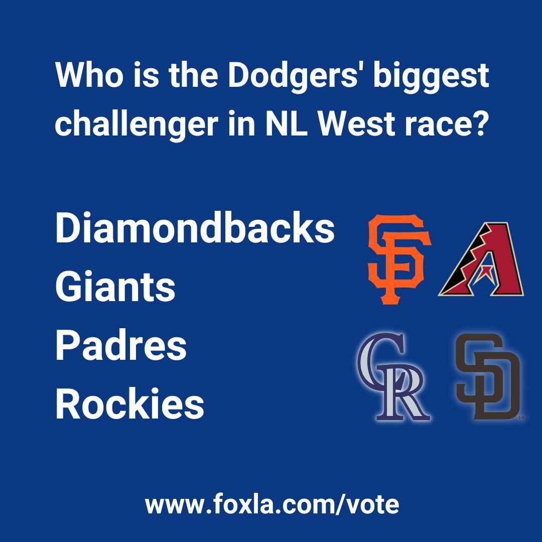 Who is the Dodgers' biggest challenger in the NL West race? VOTE: foxla.com/vote