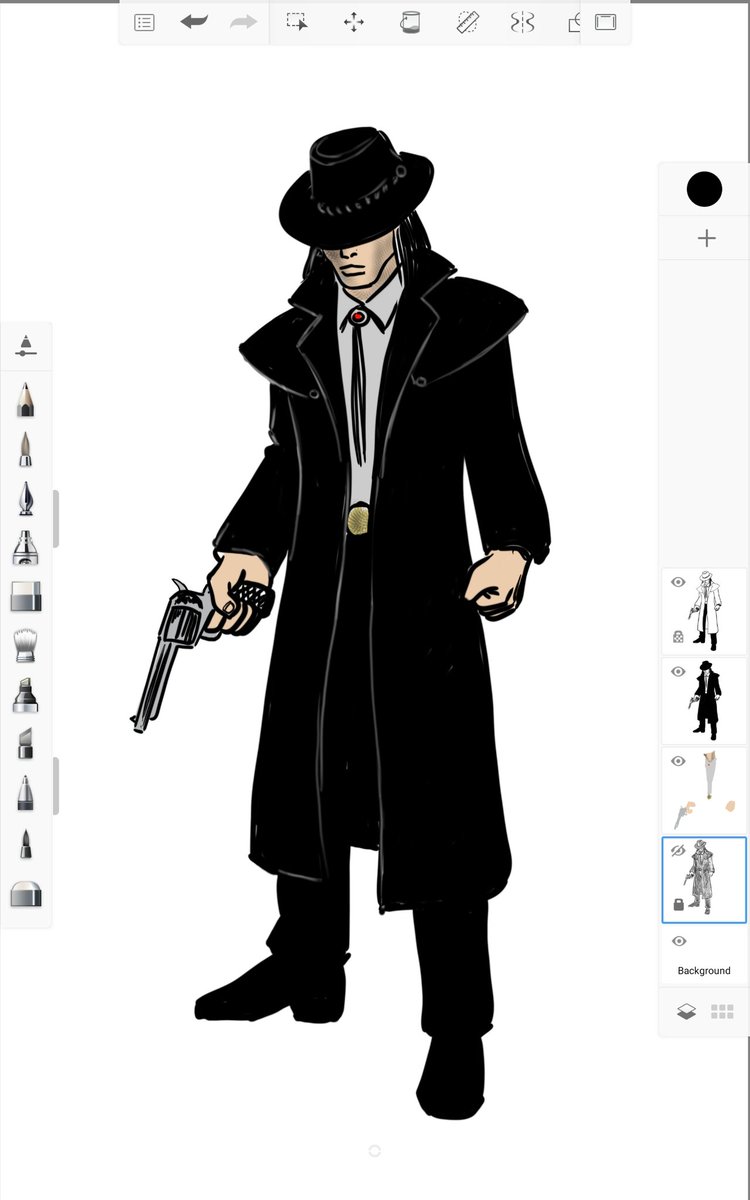 RogerAOtt's tweet photo. @BoldickV Sketch and finished art of the antagonist from an upcoming novel. https://t.co/In9wkPc9sy