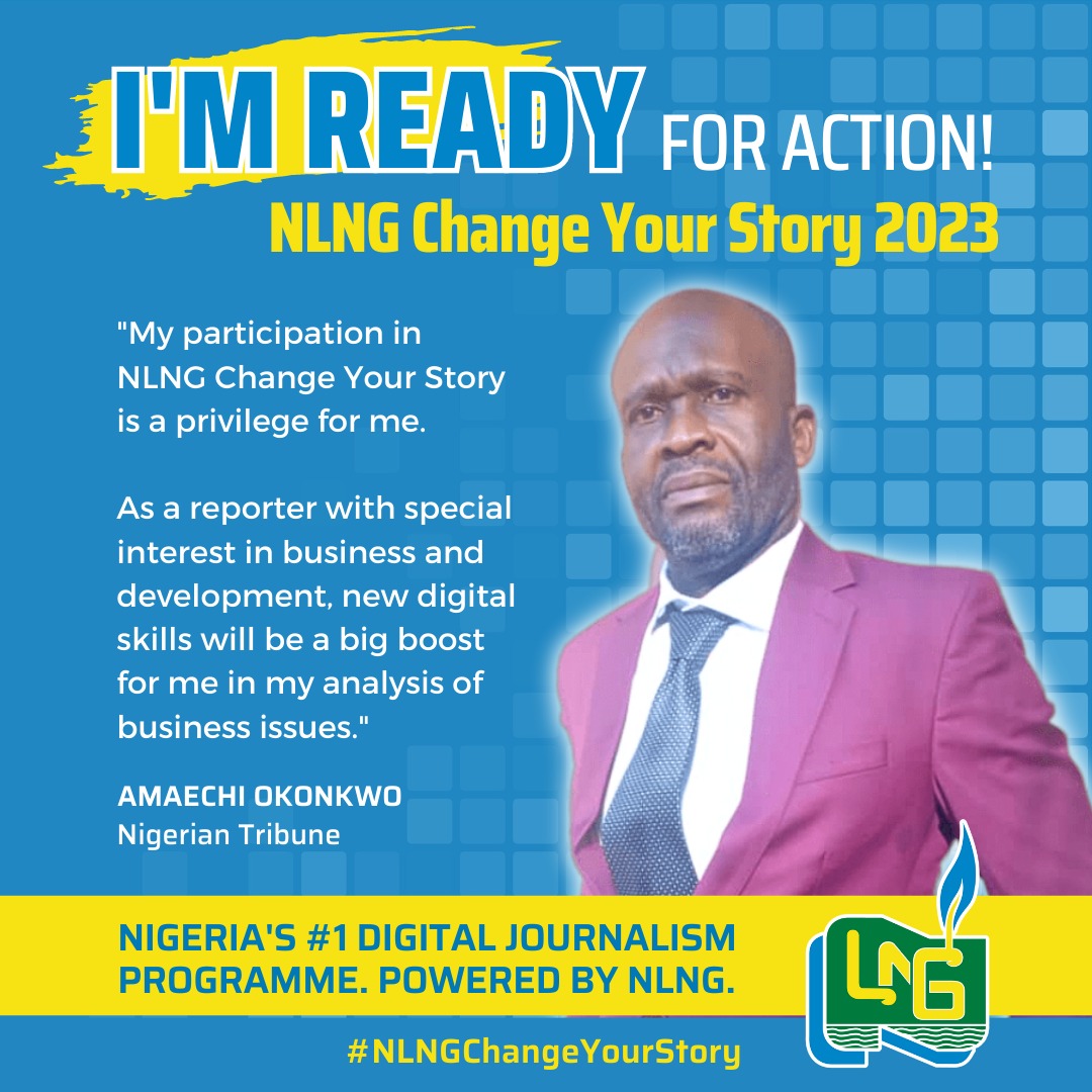 <a href="/GodwinO80148540/">Amaechi Okonkwo</a> will participate at the next #NLNGChangeYourStory sponsored @nigeriaLNG

He's looking forward to the digital journalism training improving his business reporting and analysis. 

#mobilejournalism