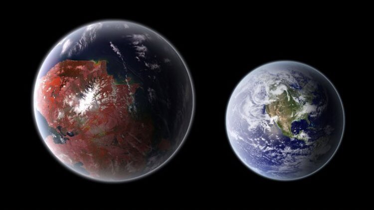 🌎 Evren’de bugüne kadar keşfedilen en yaşanabilir gezegen Dünya değil. Dünya'dan 1.206 ışıkyılı uzaklıkta bulunan Kepler-442b ötegezegeni (solda) yaşanabilirlik endeksine göre Dünya’dan daha yaşanabilir.