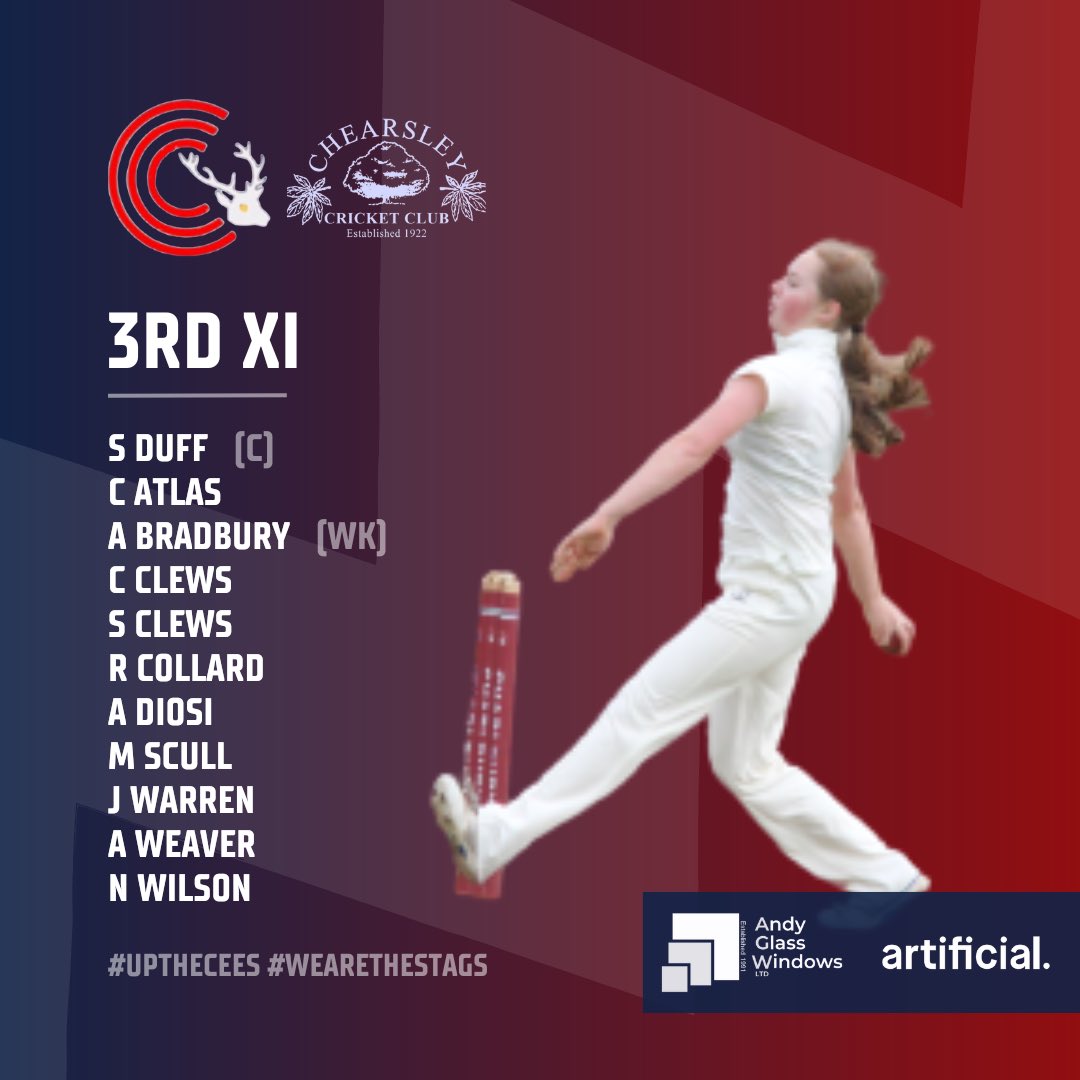Charlbury Cricket Club (@charlburycc) on Twitter photo MATCH DAY 🏏
Week five of <a href="/Cherwellcricket/">Cherwell Cricket League</a> is here. Our 2s are away to <a href="/oxcricketclub/">Oxford Cricket Club</a> whilst our 1s are home to <a href="/WitneyMillsCC/">Witney Mills C.C</a>. The 3s have a bye this week so are hosting <a href="/ChearsleyCC/">Chearsley CC</a> in a friendly match!! 🏏☀️
Proudly sponsored by <a href="/AGW_LTD/">Andy Glass Windows</a> & <a href="/artificiallabs/">Artificial</a> 💙 MATCH DAY 🏏
Week five of <a href="/Cherwellcricket/">Cherwell Cricket League</a> is here. Our 2s are away to <a href="/oxcricketclub/">Oxford Cricket Club</a> whilst our 1s are home to <a href="/WitneyMillsCC/">Witney Mills C.C</a>. The 3s have a bye this week so are hosting <a href="/ChearsleyCC/">Chearsley CC</a> in a friendly match!! 🏏☀️
Proudly sponsored by <a href="/AGW_LTD/">Andy Glass Windows</a> & <a href="/artificiallabs/">Artificial</a> 💙