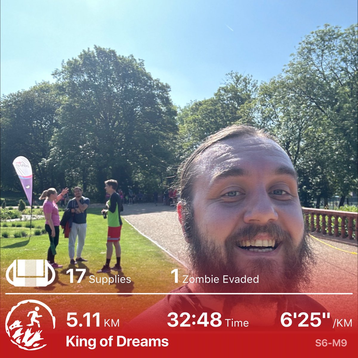 Avoided becoming part of a slightly sinister ritual involving King Jamie #zombiesrun #pottersarf training still plenty of muscle pain unfortunately but didn't push myself today steady pace whole way. 8 days to go.