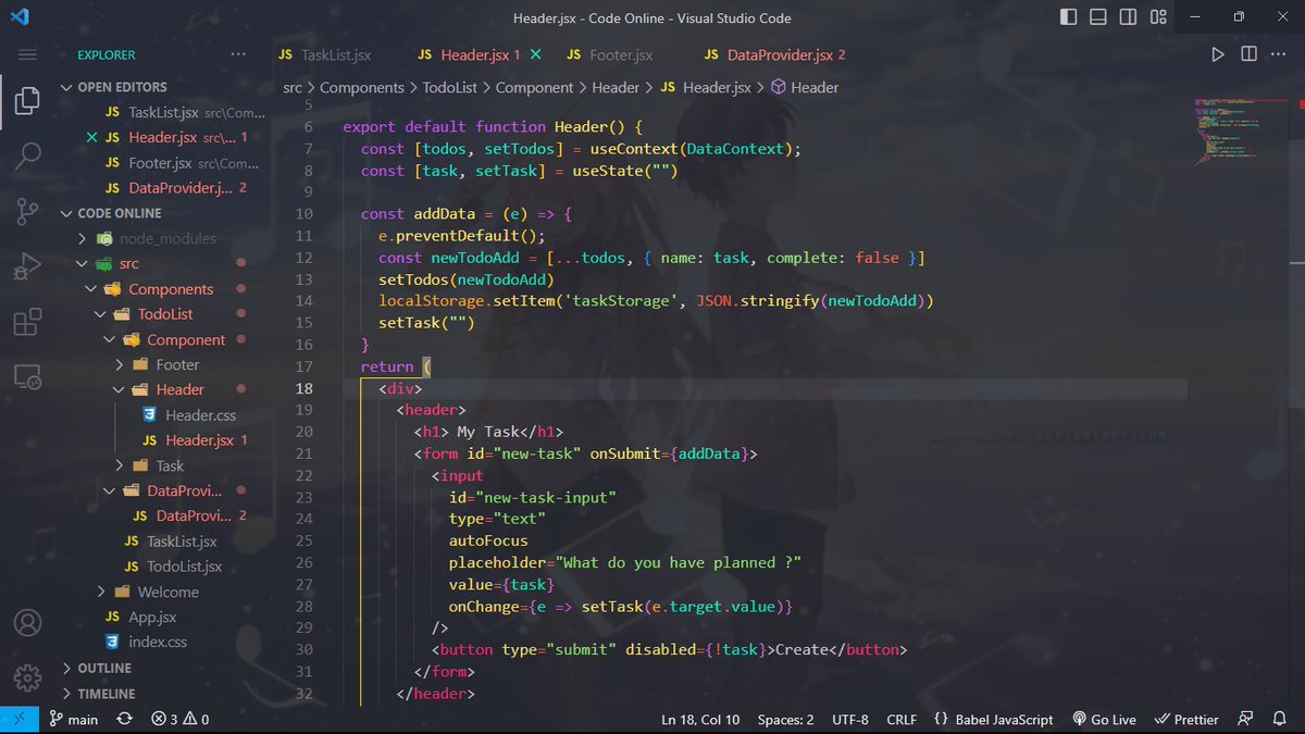 divyanshu_1020's tweet image. 🚀 Excited to share my @reactjs learning journey! 🎉 Today, I successfully built a "Task Management App" and encountered an interesting issue that I managed to fix. 🛠️
#ReactLearning #StateManagement @ReactPlayIO
#React