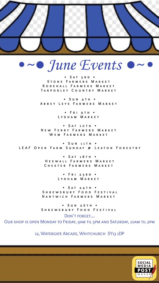 As we bumble into June, here is the list of our months events...