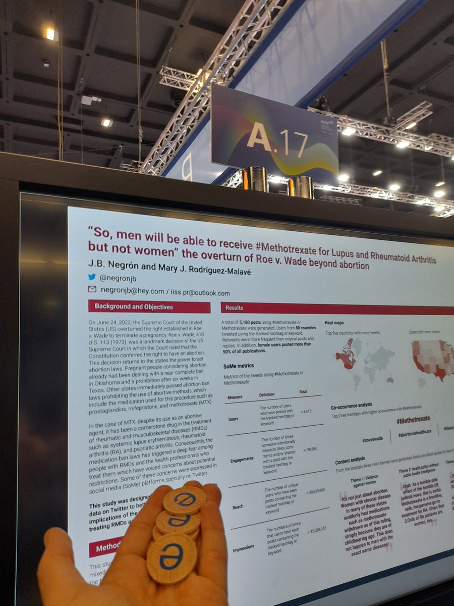 Come and ask...I got coins! 🤫
#EULAR2023 #Rheumatology #PublicHealth #RoeVWade #SoMe4QualResearch #PuertoRico