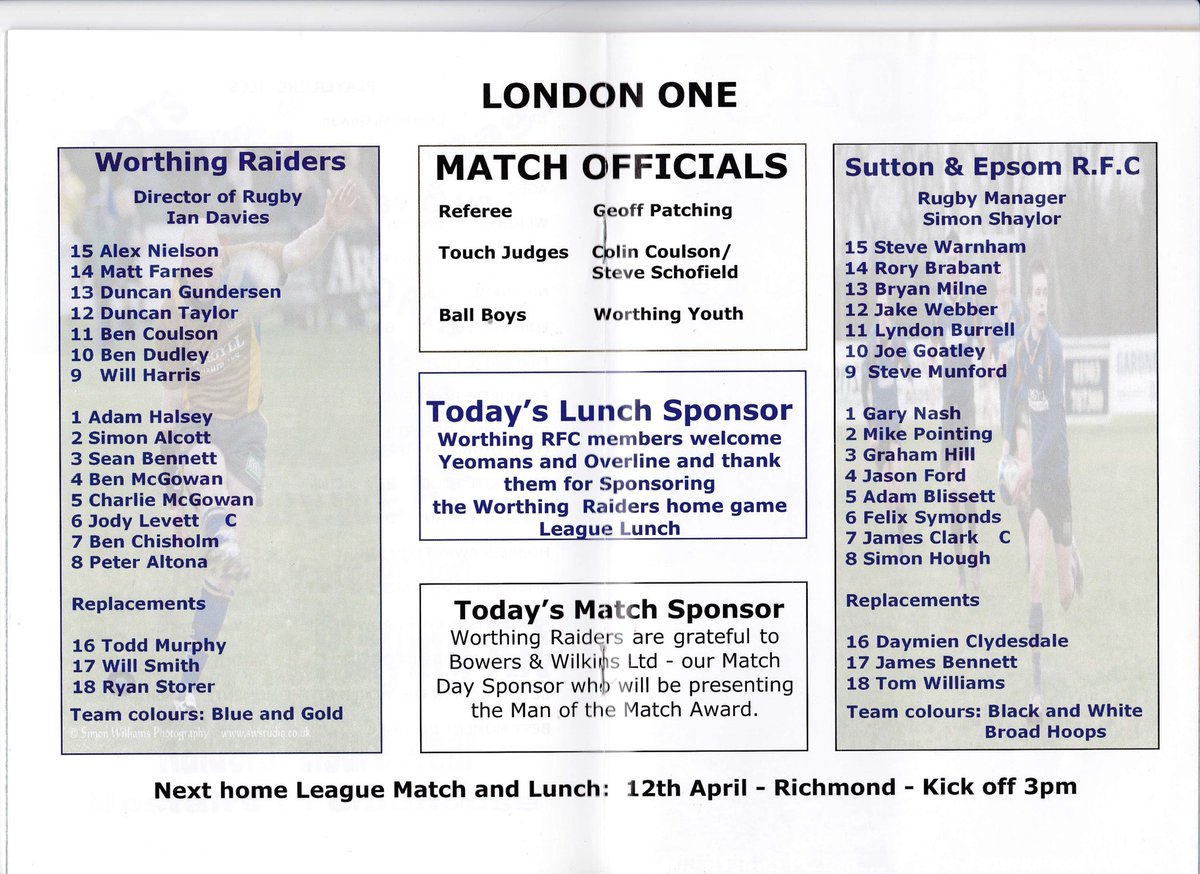 Today’s look back through the @worthingrfc archives takes us back to 2008 #WRFC100 #centenaryyear #worthing #100years #oneclub #rugbyforall @SuttonEpsomRFC