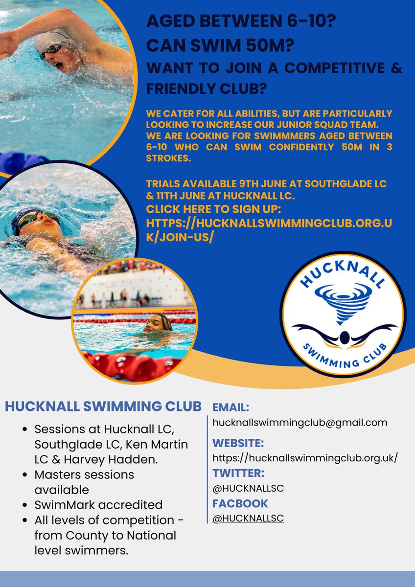 Join us! Trials on 9th &amp; 11th June sign up here:

hucknallswimmingclub.org.uk/join-us/