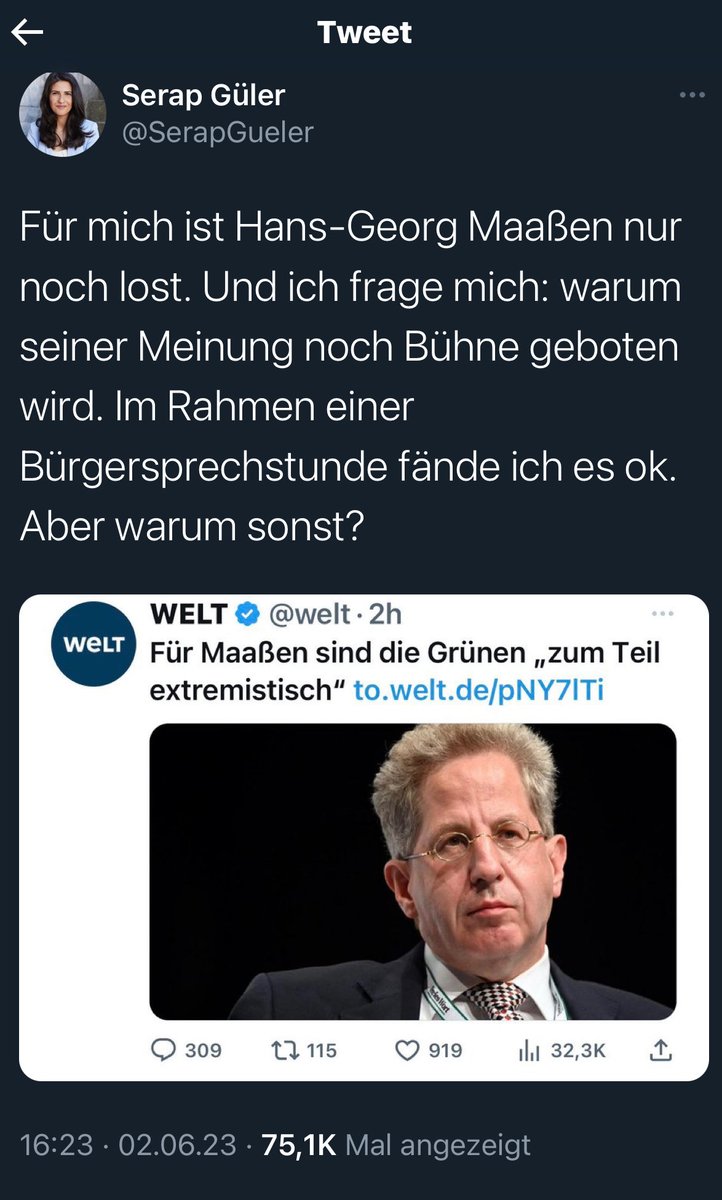 HGMaassen's tweet image. Hans-Georg Maassen ist hochgradig besorgt um den Zustand des Landes und die Sicherheit seiner Bürger. All sein Trachten ist darauf gerichtet, das Wohlergehen der Leute wieder zu gewährleisten.

Aufgrund der Ereignisse der vergangenen Tage hatte er sich kritisch zu den #Grünen…