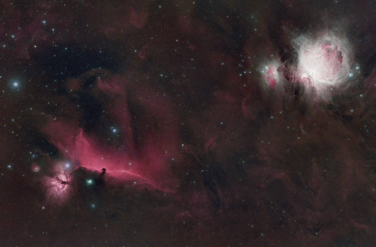 Deepskyash's tweet photo. I love the fact that you are always learning new things in Astrophotography. Same data but 1 year older…and slightly wiser I hope. 😉 A bit of an improvement here if I do say so myself. #Astrophotography @WilliamOptics @zwoasi #M42 #space #IC434 https://t.co/ohq8cPyGK9